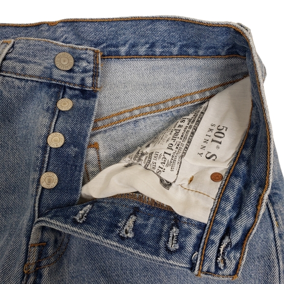 Levi's Premium 501 Skinny Button Fly Jeans Womens 25 - Picture 8 of 13